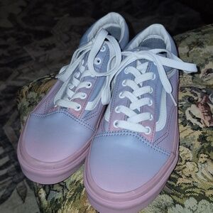 Vans:"SunsetFade"Blue& Lilac/Pinkgradient).Like New.sz.5.5 Jr.fit wmn Sz7(#3019)